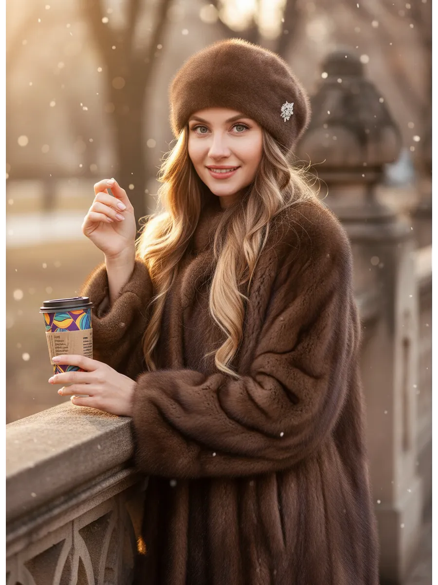 ArKgreat / Шапка зимняя бини меховая из Экомеха