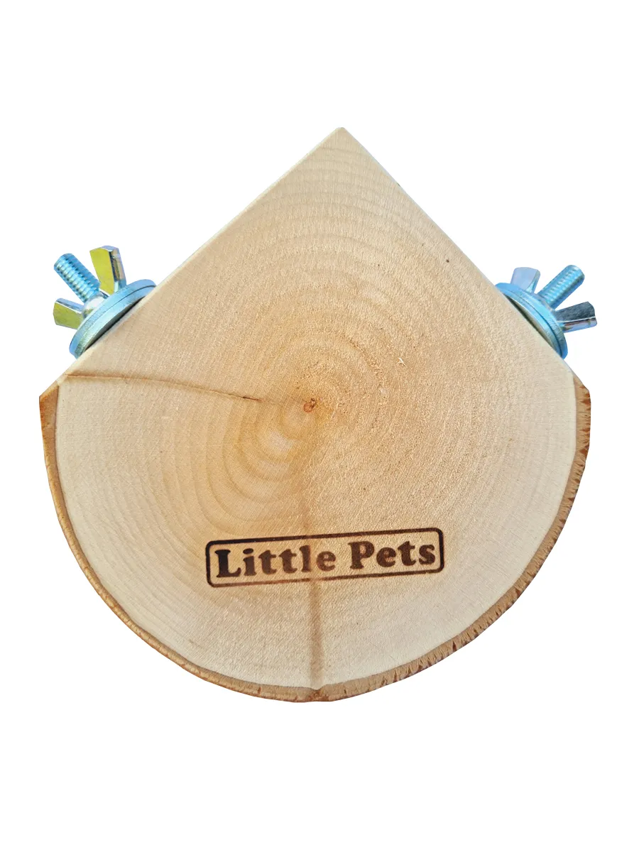 Little Pets / Полочка для грызунов и птиц угловая из спила липы 10 см