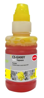 Чернила Cactus CS-GI490Y GI-490, для Canon, 100мл, желтый