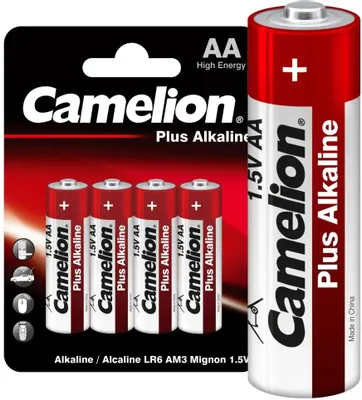 AA Батарейка CAMELION Plus Alkaline LR6-BP4,  4 шт. 2700мAч