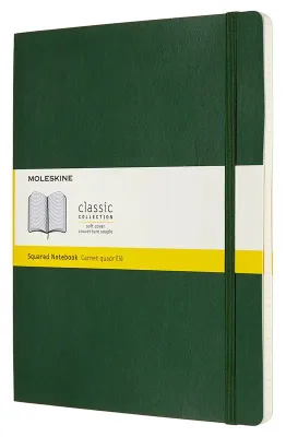 Блокнот Moleskine Classic Soft,  192стр,  в клеточку,  мягкая обложка,  зеленый [qp622k15]