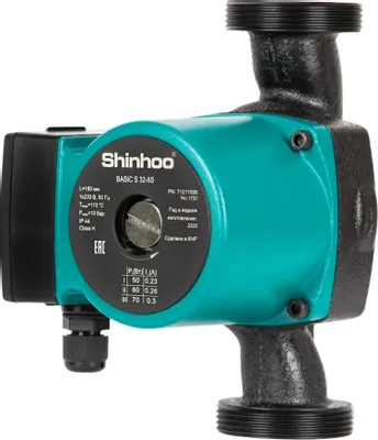 Насос циркуляционный SHINHOO Basic S 32-6S 180,  центробежный, поверхностный, 4980л/ч