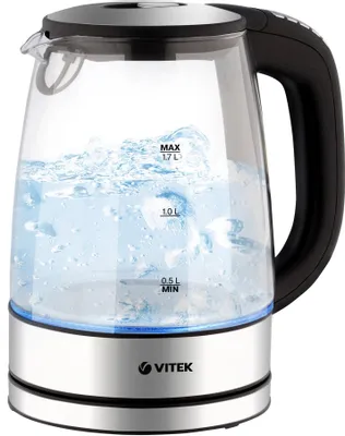Чайник электрический Vitek VT-8828, 1.7л, стекло/металл