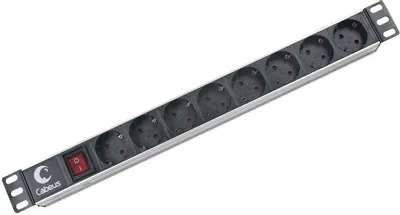 Блок распределения питания CABEUS PDU-8P,  горизонт.размещ.,  SchukoХ8,  Тип вход. тока 10A,  2м