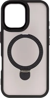 Чехол (клип-кейс) ZIBELINO Ring Stand Matte, для Apple iPhone 16, черный [zrs-apl-16-mt-blk]