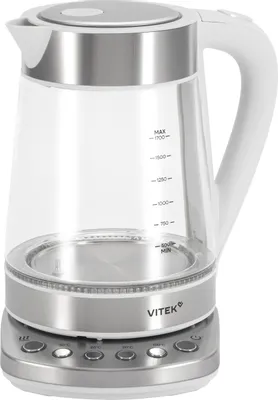 Чайник электрический Vitek VT-WK1031, 1.7л, стекло/металл/пластик