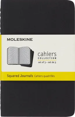 Блокнот Moleskine Cahier Journal,  64стр,  в клеточку,  черный [qp312]