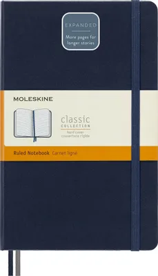 Блокнот Moleskine Classic Expended,  400стр,  в линейку,  твердая обложка,  синий сапфир [qp060expb20]