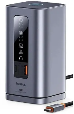 Док-станция BASEUS Spacemate RD1,  3xUSB-A,  2xUSB-C, USB-C, 100Вт, серый