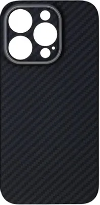 Чехол (клип-кейс) KONDIJAN Carbon, для Apple iPhone 15 Pro Max, черный/серый [kjcr-iph-15-pro-ms-blk]
