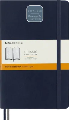 Блокнот Moleskine Classic Soft Expended,  400стр,  в линейку,  мягкая обложка,  синий сапфир [qp616expb20]