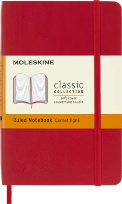 Блокнот Moleskine Classic Soft,  192стр,  в линейку,  мягкая обложка,  красный [qp611f2]