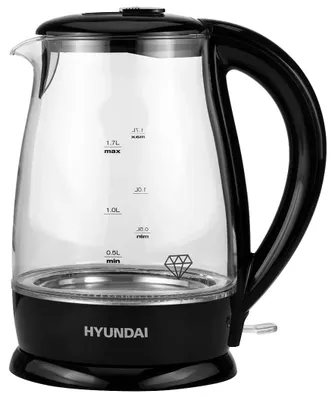 Чайник электрический Hyundai HYK-G2011, 1.7л, стекло/пластик