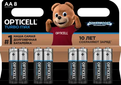 AA Батарейка OPTICELL Turbo MAX LR6,  8 шт.