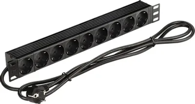 Блок распределения питания LanMaster NM-PD16A-9XSH-2.0,  горизонт.размещ.,  SchukoХ9,  Тип вход. тока 16A,  2м