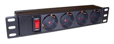 Блок распределения питания LanMaster TWT-PDU10-10A4P,  горизонт.размещ.,  SchukoХ4,  Тип вход. тока 10A