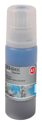 Чернила Cactus CS-GI43C GI-43, для Canon, 60мл, голубой