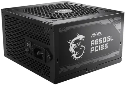 Блок питания MSI MAG A850GL PCIE5,  850Вт,  80 PLUS GOLD,  120мм, черный, retail [306-7zp8a11-ce0]