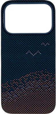 Чехол (клип-кейс) KONDIJAN Carbon, для Apple iPhone 17 Pro, синий [kjcr-iph-17-pro-birds-ms-blu]