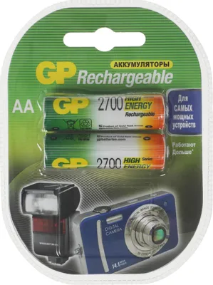 AA Аккумуляторная батарейка GP 270AAHC,  2 шт. 2700мAч