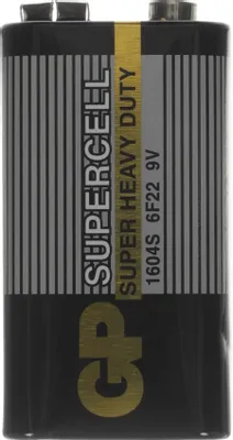 9V Батарейка GP Supercell 1604S 6F22,  1 шт.