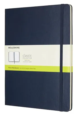 Блокнот Moleskine Classic,  192стр,  без разлиновки,  твердая обложка,  синий [qp092b20]