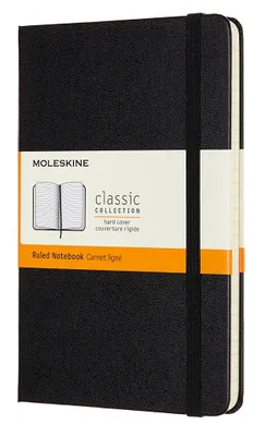 Блокнот Moleskine Classic,  208стр,  в линейку,  твердая обложка,  черный [qp050]