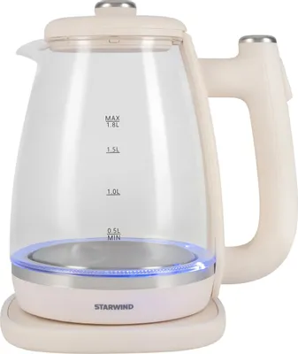 Чайник электрический StarWind SKG4042, 1.8л, стекло