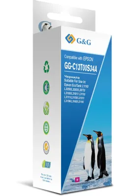 Чернила G&G GG-C13T00S34A 103M, для Epson, 70мл, пурпурный