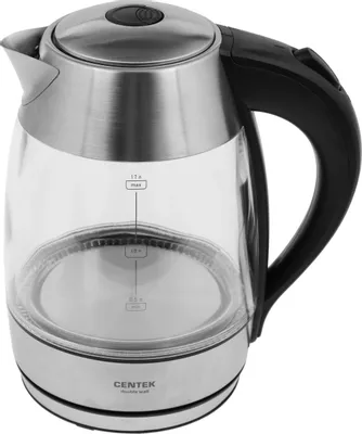 Чайник электрический CENTEK CT-0012, 1.7л, стекло/металл/пластик