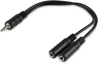 Адаптер аудио Buro BU-2XJACK-JACK,  2xJack 3.5 (f) -  Jack 3.5 (m),  0.2м, черный