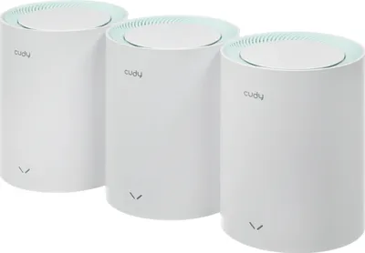 Бесшовный Mesh роутер CUDY M1500,  Wi-Fi 6,  AX1500,  2.4/5ГГц, 2 LAN,  белый [m1500(3-pack)]