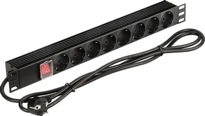 Блок распределения питания LanMaster NM-PD16A-8XSH+S-2.0,  горизонт.размещ.,  SchukoХ8,  Тип вход. тока 16A,  2м