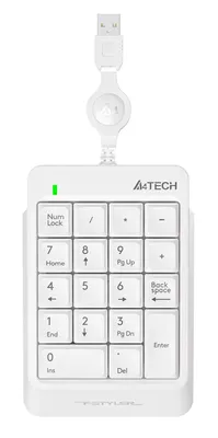 Числовой блок A4TECH Fstyler FK13, проводная, USB, мембранная, белый [fk13 usb ( white )]