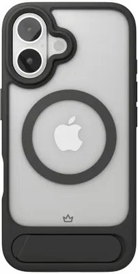 Чехол (клип-кейс) VLP Reels Case, для Apple iPhone 16, прозрачный/черный [10525005]