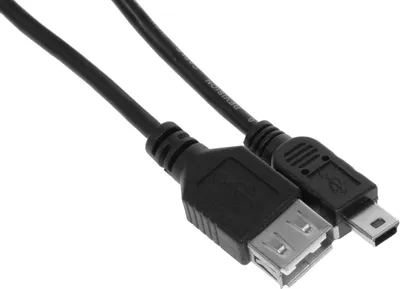 Кабель OTG Buro USB A(f) (прямой) -  mini USB B (m) (прямой),  0.2м,  черный [otg_mini]