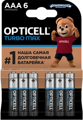AAA Батарейка OPTICELL Turbo MAX LR03,  6 шт.