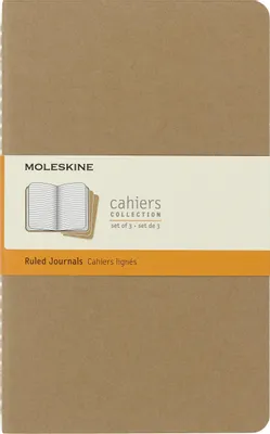 Блокнот Moleskine Cahier Journal,  80стр,  в линейку,  бежевый [qp416]