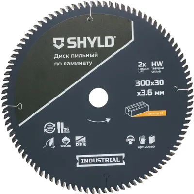 Пильный диск SHYLD 20585,  по ламинату, ДСП,  300мм,  3.6мм, 30мм
