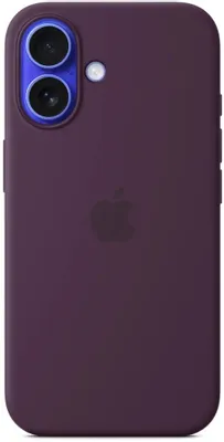 Чехол (клип-кейс) Apple Silicone Case, Plum,  для Apple iPhone 16, сливовый [myy43zm/a]