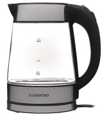 Чайник электрический StarWind SKG3311, 1.7л, стекло/металл/пластик