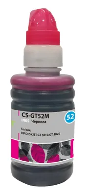 Чернила Cactus CS-GT52M M0H55AE, для HP, 100мл, пурпурный