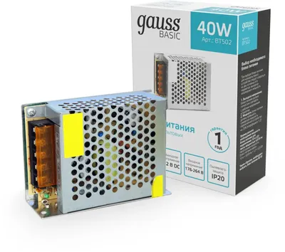 Блок питания GAUSS Basic для светодиодных лент [bt502]