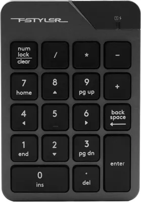 Числовой блок A4TECH FGK21C, беспроводная, USB, Радиоканал,  мембранная, серый