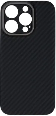 Чехол (клип-кейс) KONDIJAN Carbon, для Apple iPhone 16 Pro, черный/серый [kjcr-iph-16-pro-ms-blk]