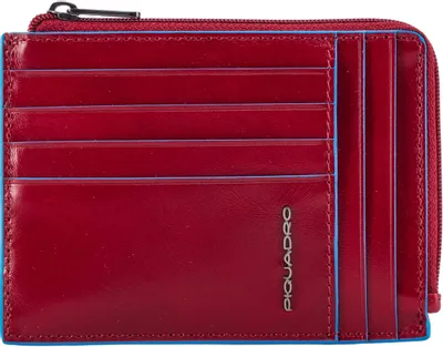 Чехол для кредитных карт Piquadro Blue Square PU1243B2R/R, кожа натуральная, красный