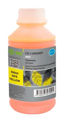 Чернила Cactus CS-I-Un500Y, для Epson, для HP, для Canon, для Xerox, 500мл, желтый