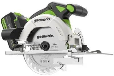 Циркулярная пила GREENWORKS GD24CS165, 165мм, аккумуляторная, 24В, с 1 АКБ, с ЗУ [1501607cug]