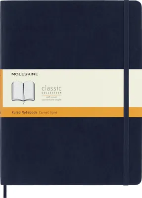 Блокнот Moleskine Classic Soft,  192стр,  в линейку,  мягкая обложка,  синий сапфир [qp621b20]