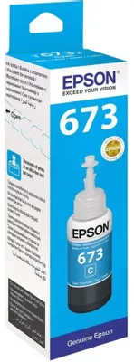 Чернила Epson 673 C13T673298 (аналог C13T67324A), для Epson, 70мл, голубой